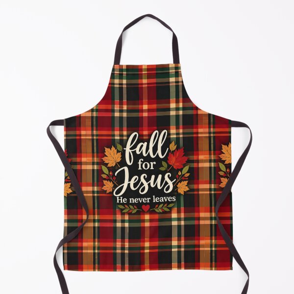 Item preview, Fall for Jesus He Never Leaves Christian Autumn Plaid designed and sold by Luvjesus2.