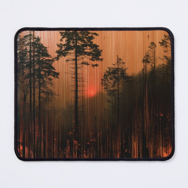 Item preview, Burning Pines – Glitch Forest Sunset designed and sold by AlfiB.