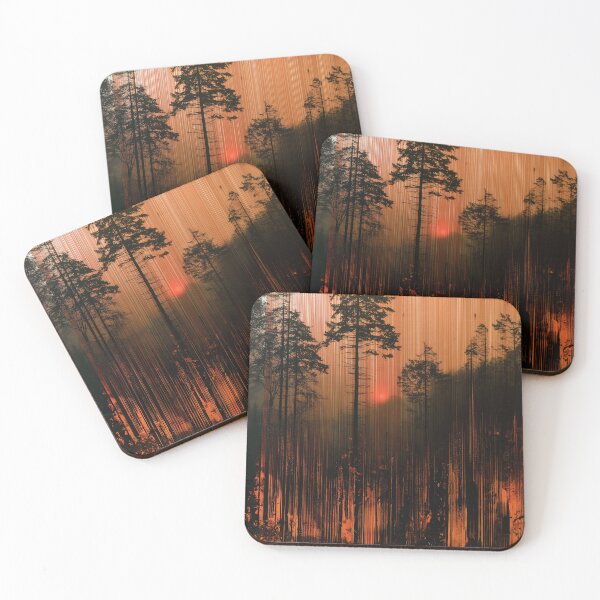 Item preview, Burning Pines – Glitch Forest Sunset designed and sold by AlfiB.