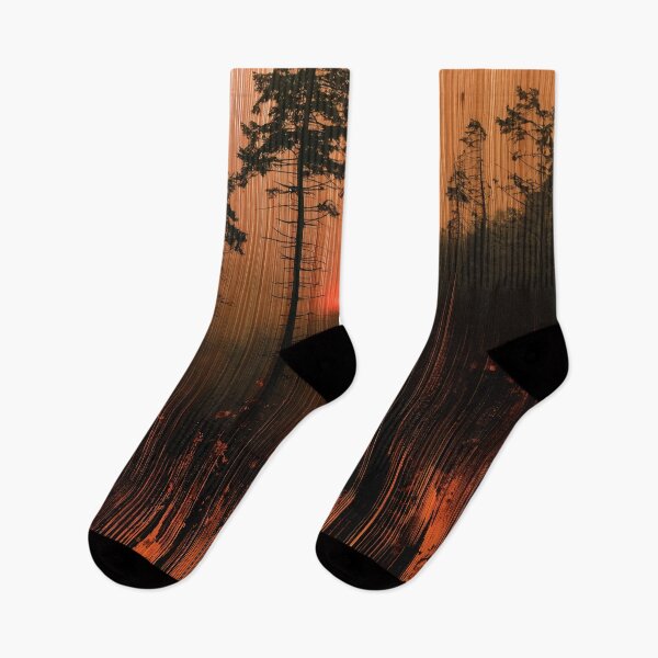 Item preview, Burning Pines – Glitch Forest Sunset designed and sold by AlfiB.