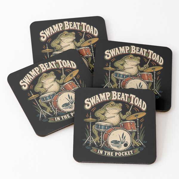 Item preview, Swamp Beat Toad – Vintage Drummer designed and sold by krustybel.