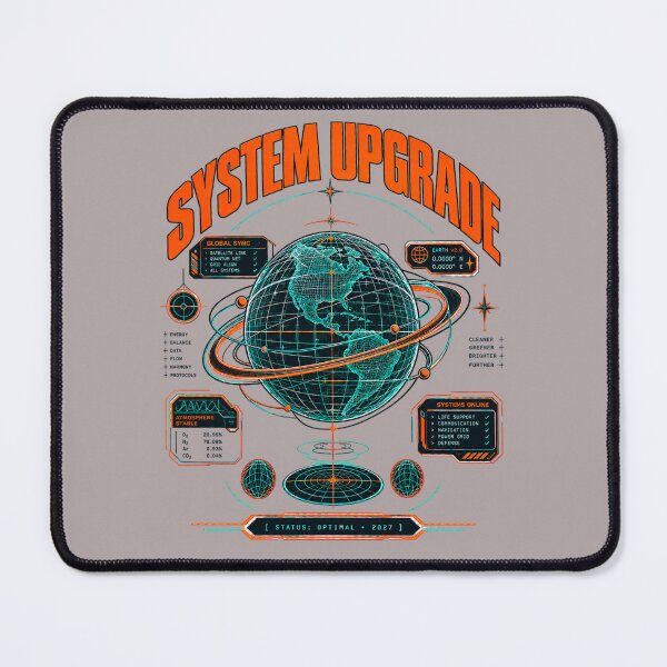 Item preview, System Upgrade Cyberpunk Earth Globe Y2K Techwear Graphic designed and sold by QCena.
