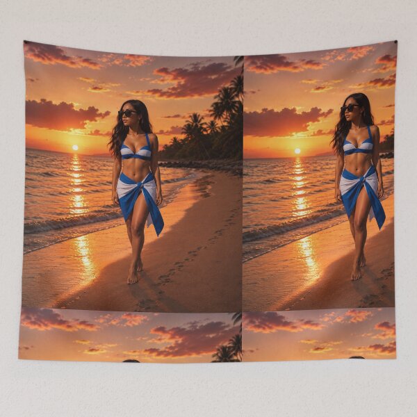 Item preview, Tropical Sunset Beach Girl designed and sold by LC&LCPlatform.