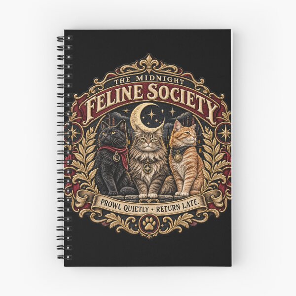Item preview, idnight Feline Society Vintage Cat Crest – Gothic Secret Society Emblem designed and sold by Emoji Emblems.