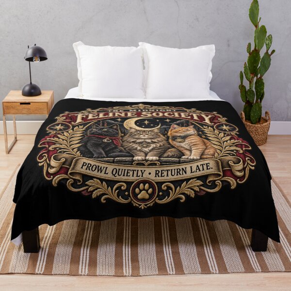 Item preview, idnight Feline Society Vintage Cat Crest – Gothic Secret Society Emblem designed and sold by Emoji Emblems.