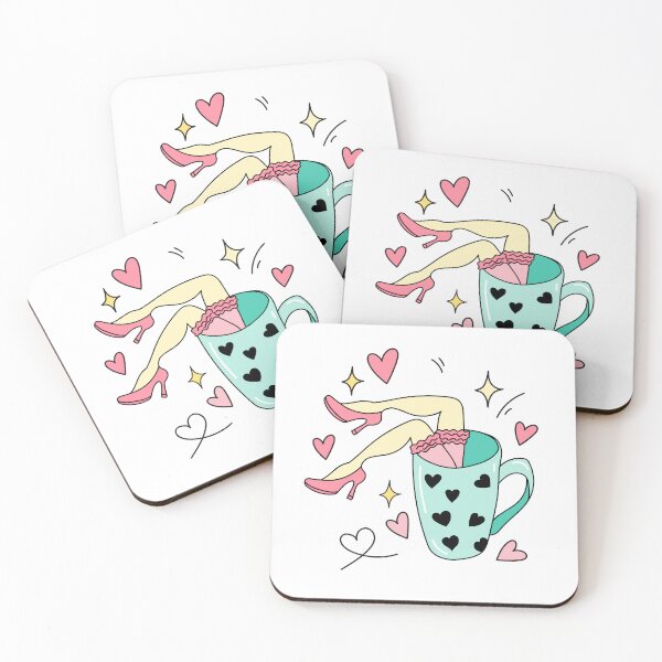 Item preview, Cute feminine coffee cup with legs and pink high heels designed and sold by Deepness2023.
