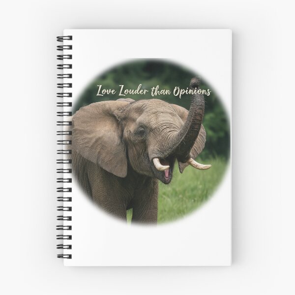 Item preview, Love Louder Than Opinions Elephant Trumpeting Motivational designed and sold by NotSoSubtleRosiePeas.