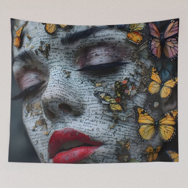 Item preview, Stunning Poetic Butterfly Portrait Art Prints and Products  designed and sold by UrbanTempleArt.
