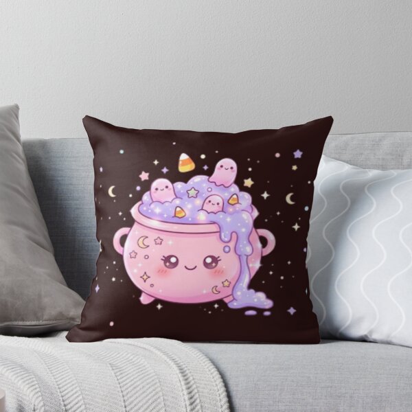 Item preview, Pastel Magic Cauldron with Cute Little Ghosts Candy Corn Sparkle Glow designed and sold by Akira Design Store.