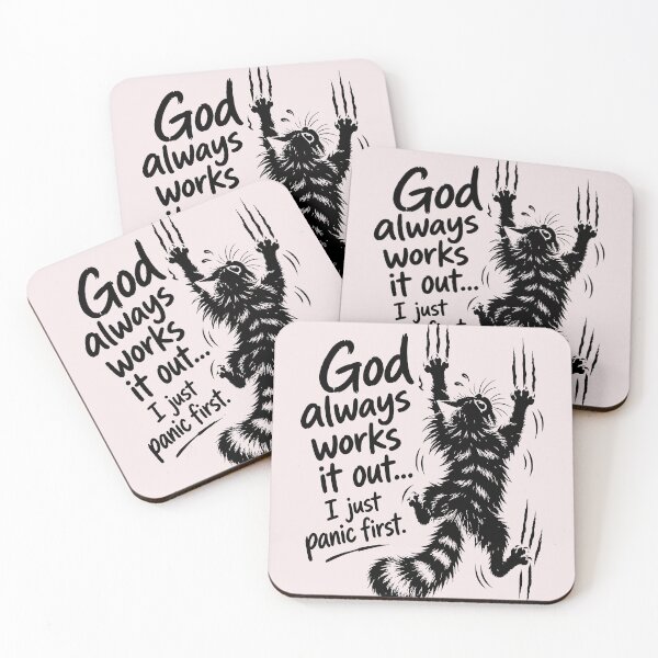 Item preview, God Always Works It Out I Just Panic First Christian designed and sold by AnhaPhysic.
