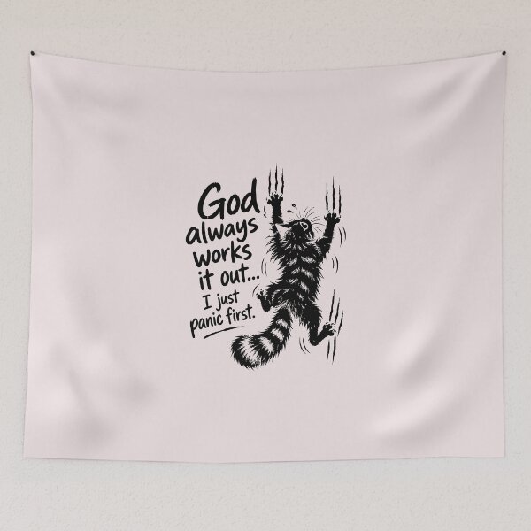 Item preview, God Always Works It Out I Just Panic First Christian designed and sold by AnhaPhysic.