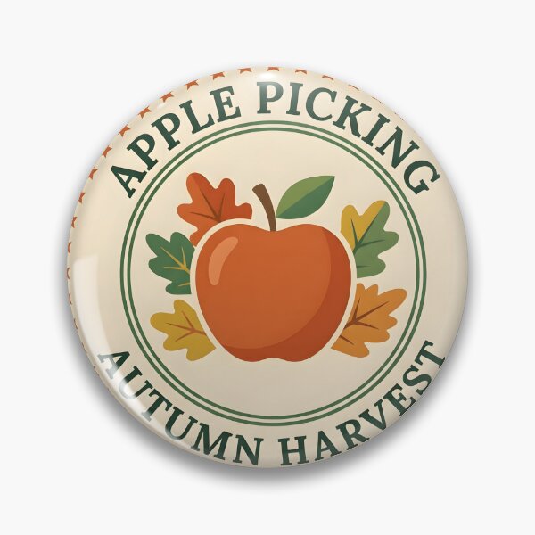 Item preview, Apple Picking Autumn Harvest Fall Badge designed and sold by Herodestroyer.