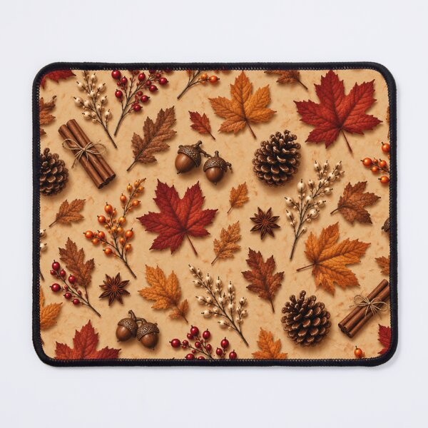Item preview, Autumn Harvest Pattern – Maple Leaves, Acorns & Pinecones designed and sold by HO•Designs.