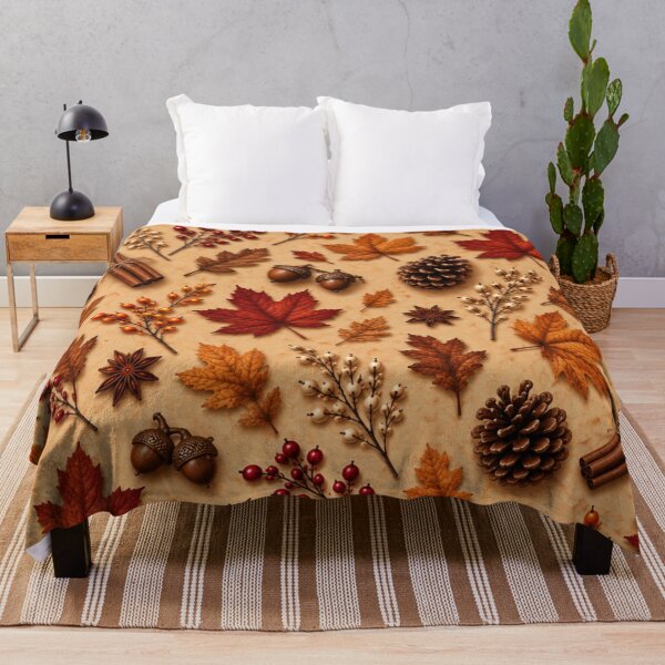 Item preview, Autumn Harvest Pattern – Maple Leaves, Acorns & Pinecones designed and sold by HO•Designs.