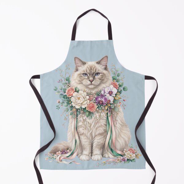 Item preview, Ragdoll Cat with Floral Pearl Collar designed and sold by ImageryLoom.