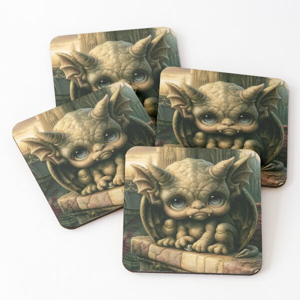Item preview, Gothic Gargoyle Chibi | Cute Dark Fantasy Creature | Medieval Gothic Art designed and sold by InkAndGloom.