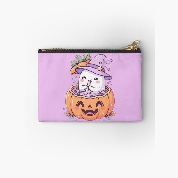 Item preview, Cute Little Ghost Drinking Boba Inside Jack O Lantern Pumpkin Spooky Vibe designed and sold by Akira Design Store.