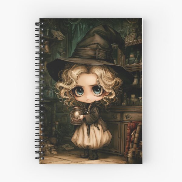 Item preview, Little Witch Stealing a Forbidden Creature | Gothic Witch Chibi | Dark Fantasy Art designed and sold by InkAndGloom.