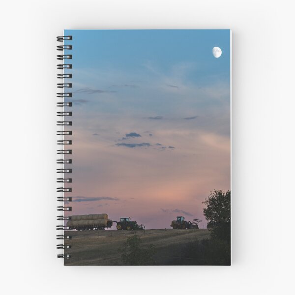 Item preview, Vertical twilight farm scene with tractors and moon designed and sold by lisavonbiela.
