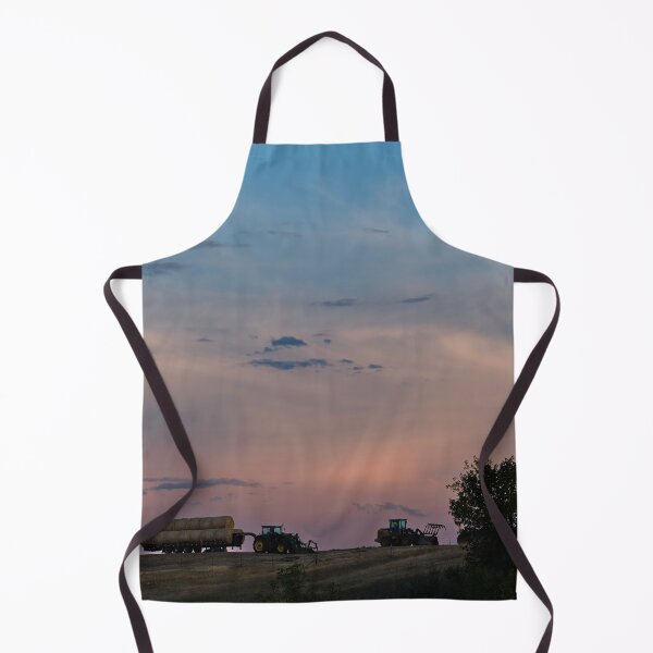 Item preview, Vertical twilight farm scene with tractors and moon designed and sold by lisavonbiela.