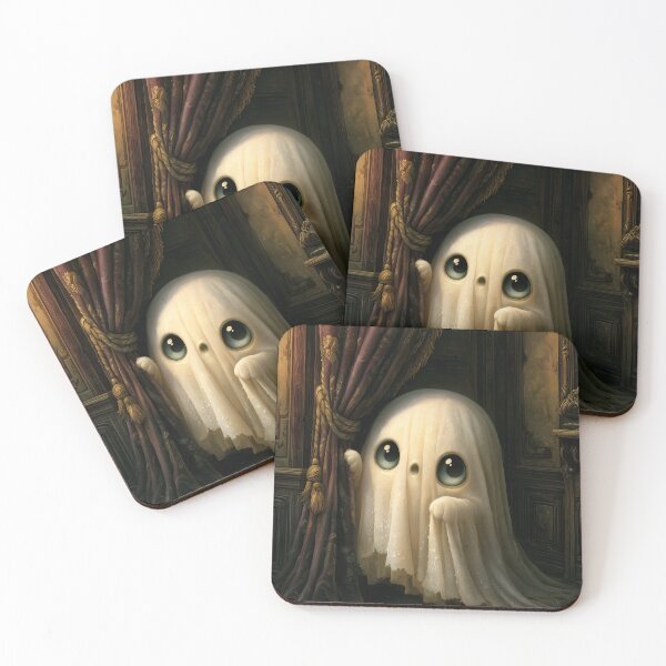 Item preview, Shy Ghost Chibi | Cute Gothic Ghost | Spooky Dark Fantasy Art designed and sold by InkAndGloom.