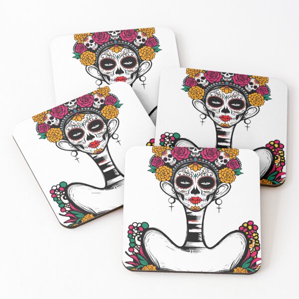 Item preview, Catrina Colorful Sugar Skull Illustration designed and sold by  Ojo de Lilith.