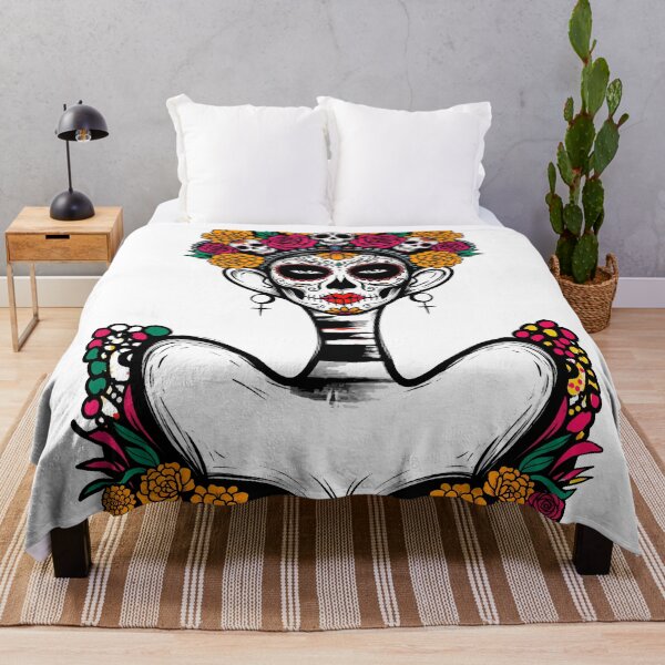 Item preview, Catrina Colorful Sugar Skull Illustration designed and sold by Ojo de Lilith.