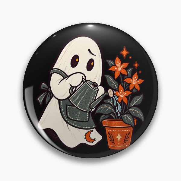 Item preview, Midnight Gardener – Cozy Ghost with Flowers designed and sold by krustybel.