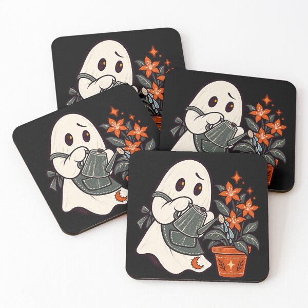 Item preview, Midnight Gardener – Cozy Ghost with Flowers designed and sold by krustybel.