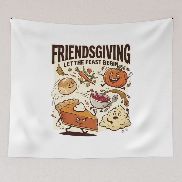 Item preview, Friendsgiving Let The Feast Begin Vintage Thanksgiving designed and sold by VibranPalette.