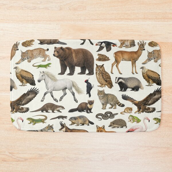 Item preview, Native Animals of France Retro Style Identification Chart designed and sold by kakarikihill.