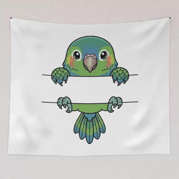 Item preview, Cute Peeking Green Parrot Split Monogram designed and sold by PetalsPaws.