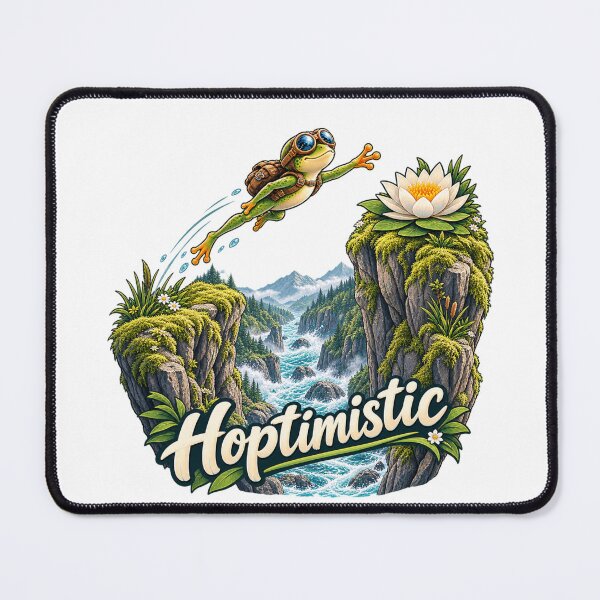 Item preview, Hoptimistic – The Frog's Impossible Leap designed and sold by Animal Puns.