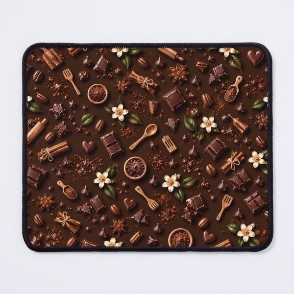 Item preview, Chocolate Kitchen Pattern – Dark Cocoa & Wooden Utensils designed and sold by HO•Designs.