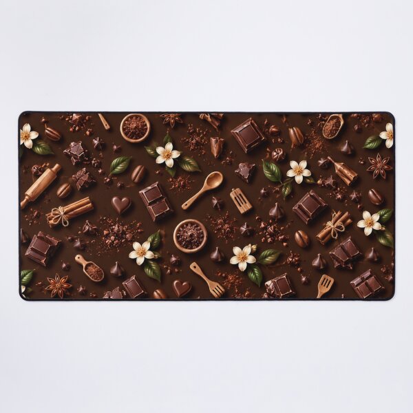 Item preview, Chocolate Kitchen Pattern – Dark Cocoa & Wooden Utensils designed and sold by HO•Designs.