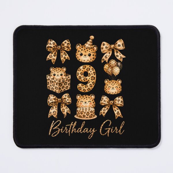 Item preview, 9Th Birthday Girl Leopard Coquette Bow 9 Year Old Bday Party designed and sold by PAROSSA.