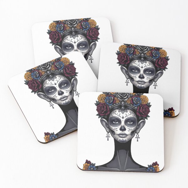 Item preview, Catrina Colorful Sugar Skull Illustration designed and sold by  Ojo de Lilith.