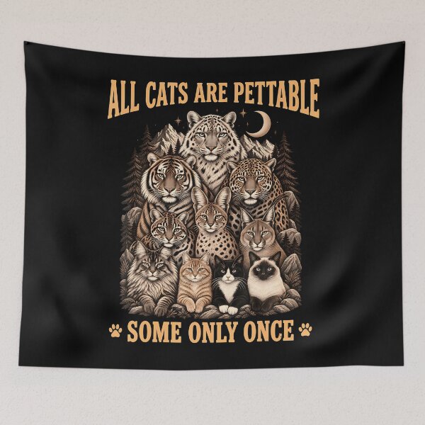 Item preview, Funny All Cats Are Pettable Some Only Once Wild Vintage designed and sold by PAROSSA.