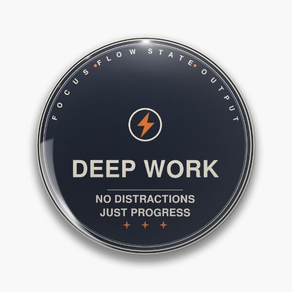 Item preview, Deep Work Fashion Sticker | Retro Focus Badge Decal - No Distractions designed and sold by mryan78.