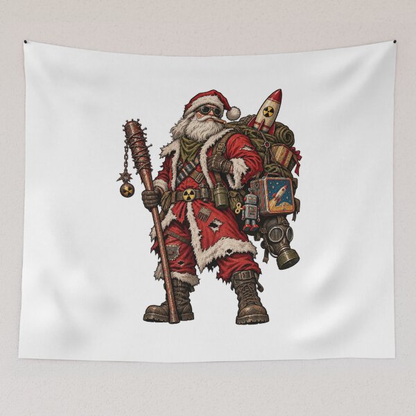 Item preview, Fallout Santa With Spiked Bat Cigar And Supply Pack designed and sold by IllustrifyArts.