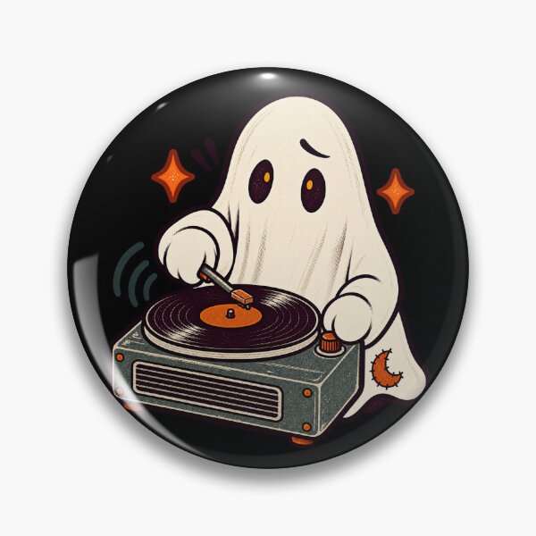 Item preview, Midnight Vinyl Collector – Retro Ghost DJ designed and sold by krustybel.