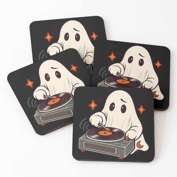 Item preview, Midnight Vinyl Collector – Retro Ghost DJ designed and sold by krustybel.