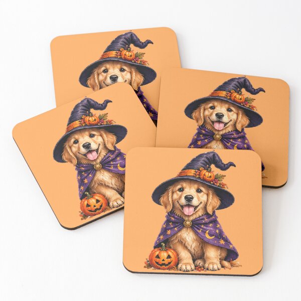 Item preview, Golden Retriever Witch Hat Halloween designed and sold by DrAsmaaMohamed.