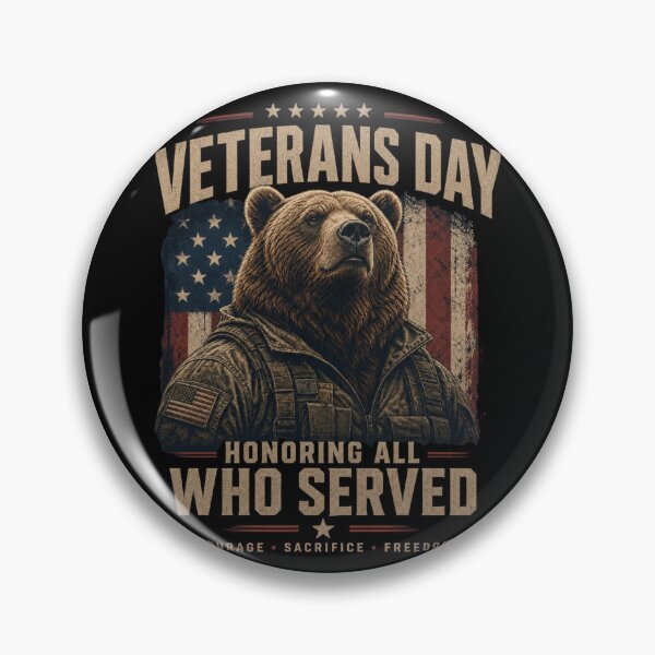 Item preview, Veterans Day Bear - Honoring All Who Served designed and sold by FREENATION2026.