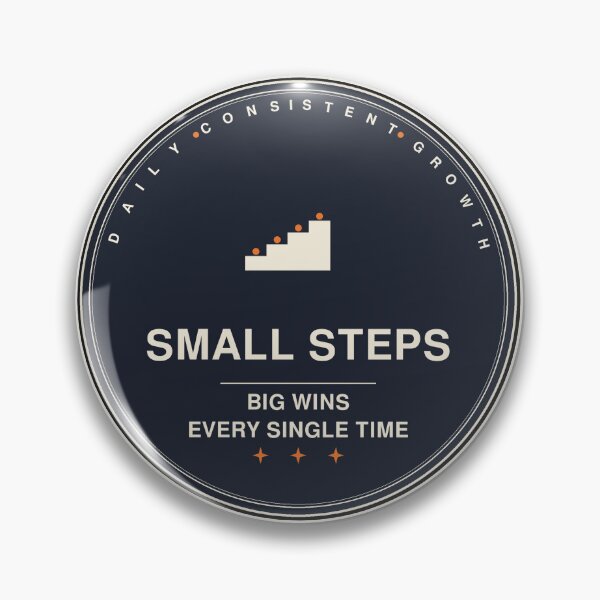 Item preview, Small Steps Big Wins Sticker | Retro Motivational Badge Decal designed and sold by mryan78.