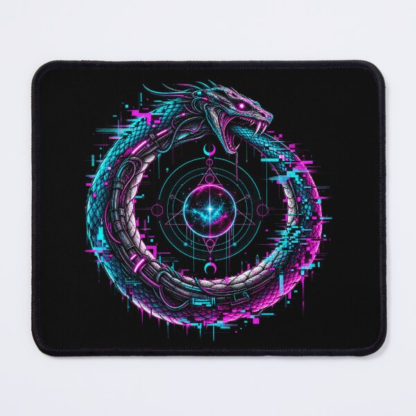 Item preview, Ouroboros Symbol – Cyber Glitch Eternal Serpent designed and sold by JupiterGlitchEmpire.