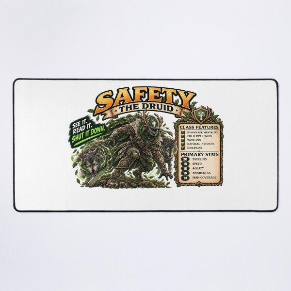 Item preview, Safety — The Druid designed and sold by Fantasy Football Company.