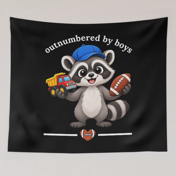 Item preview, Outnumbered by Boys Raccoon Funny Boy Mom Gift designed and sold by Teetreasure2.