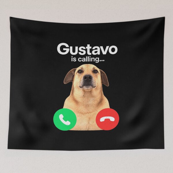 Item preview, Funny Gustavo Is Calling Dog Meme Humor Art designed and sold by elderberry.