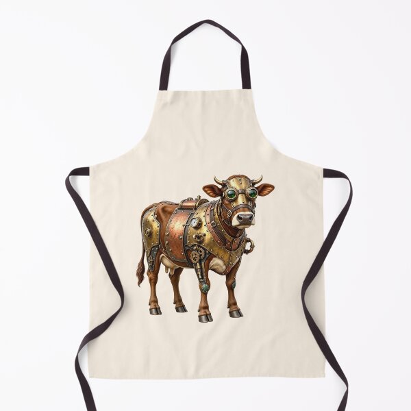 Item preview, Steampunk Cow – Mechanical Cow with Brass Armor and Goggles designed and sold by SweetLilith.